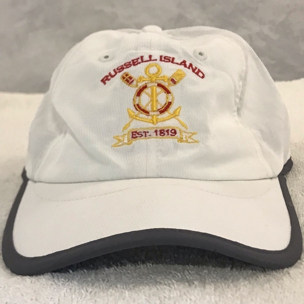 Norwood for Russell Island White & Grey Adjustable Travel & Beach Baseball Cap